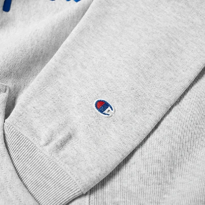 Shop Champion Reverse Weave Script Logo Hoody In Grey