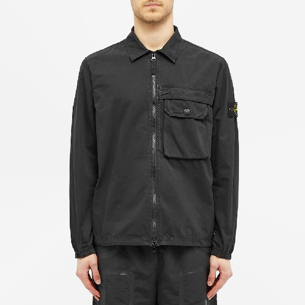 stone island brushed canvas overshirt