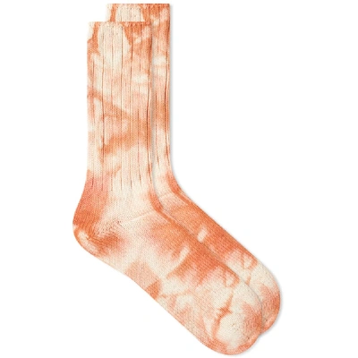 Shop Anonymous Ism Uneven Dye Crew Sock In Red