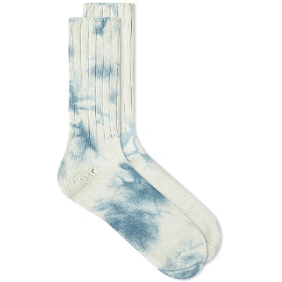 Shop Anonymous Ism Uneven Dye Crew Sock In Blue