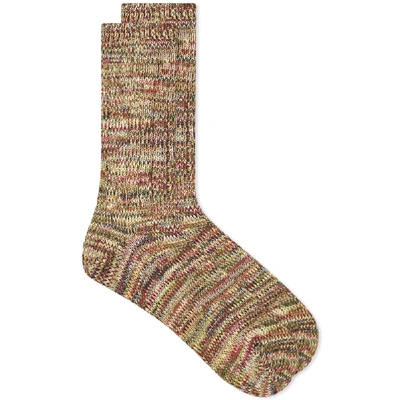 Shop Anonymous Ism 5 Colour Mix Crew Sock In Multi