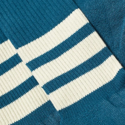 Shop Anonymous Ism Organic Cotton 3 Stripe Crew Sock In Blue