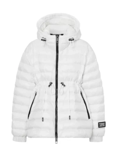 Shop Burberry Staithes Quilted Down Jacket In White