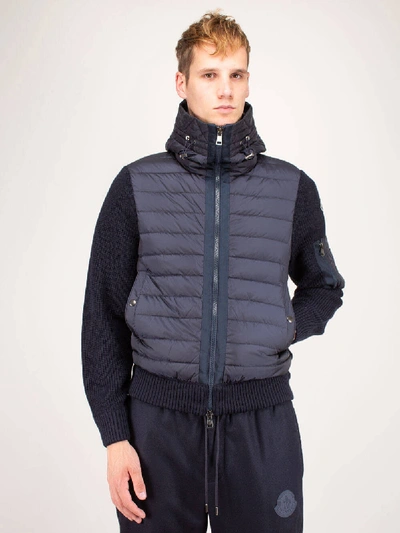 Shop Moncler Cardigan Tricot In Blue