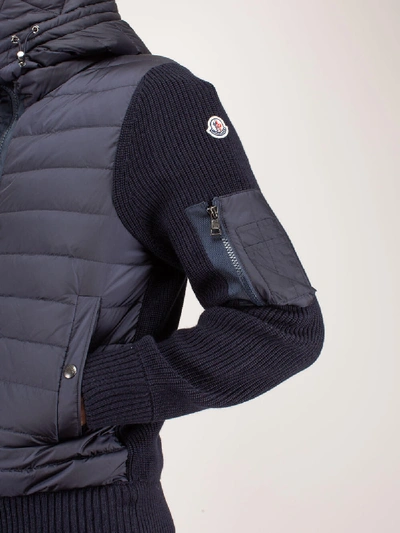 Shop Moncler Cardigan Tricot In Blue