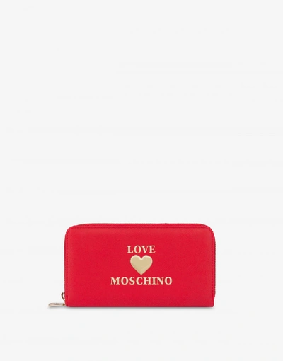 Shop Love Moschino Zip Around Wallet Padded Heart In Red