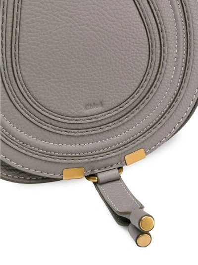Shop Chloé Marcie Leather Crossbody Bag In Grey