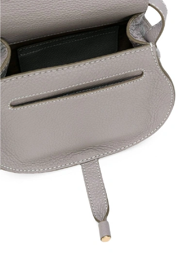 Shop Chloé Marcie Leather Crossbody Bag In Grey
