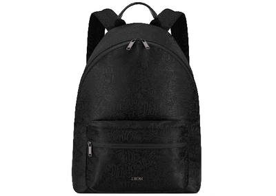 Pre-owned Dior  And Shawn Rider Backpack Black