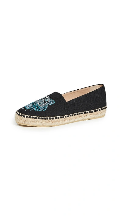 Shop Kenzo Classic Tiger Head Espadrilles In Black