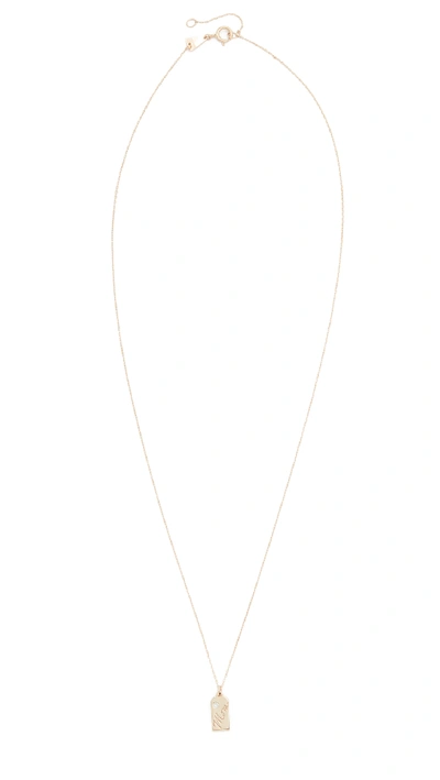 Shop Adina Reyter 14k Mom Diamond Tag Necklace In Yellow Gold