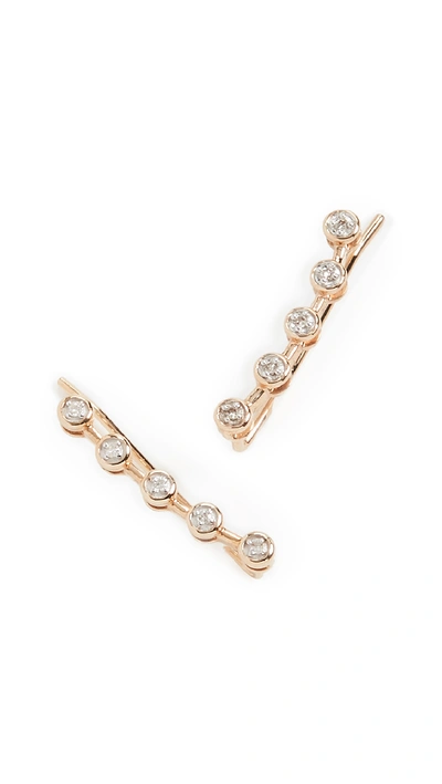 Shop Adina Reyter 14k 5 Diamond Wing Earrings In Yellow Gold