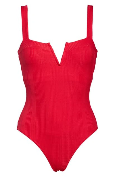 Shop L*space Cha Cha One-piece Swimsuit In Lipstick Red
