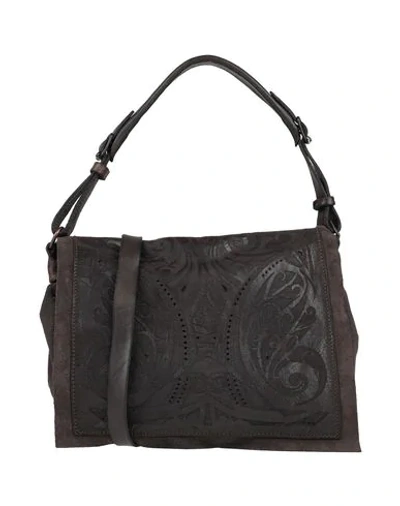 Shop Caterina Lucchi Shoulder Bag In Dark Brown