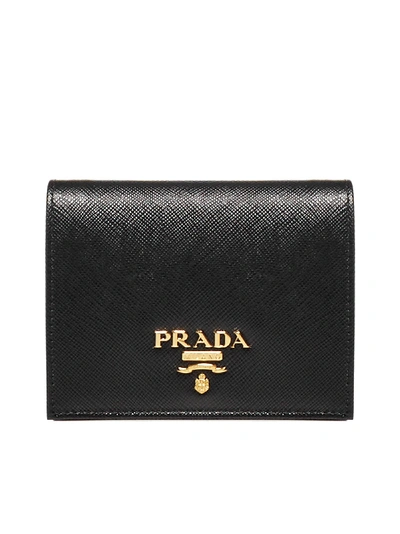 Shop Prada Saffiano Leather Small Wallet In Nero