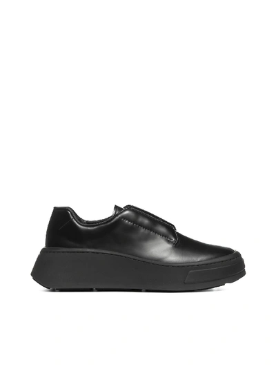 Shop Prada Platform Leather Sneakers In Nero
