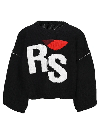 Shop Raf Simons Intarsia Logo Knitwear In Black