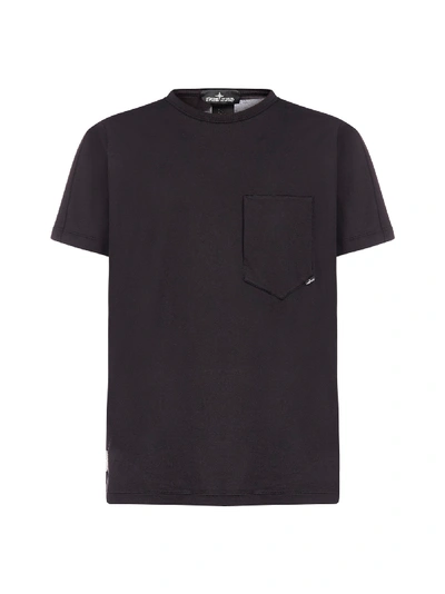 Shop Stone Island Shadow Project Back Print Cotton T-shirt In Nero