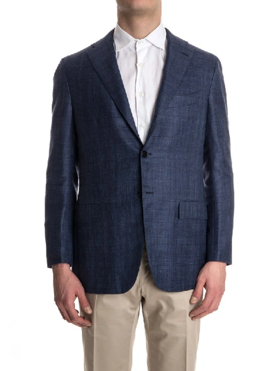 Shop Kiton Blazer In Blue