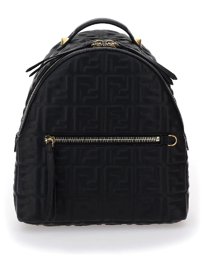 Shop Fendi Mini Backpack In Nero/o. Vibr