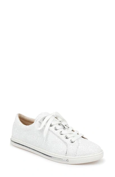 Shop Badgley Mischka Jubilee Sneaker In White Glitter