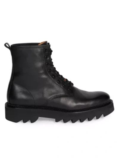 Shop Ami Alexandre Mattiussi Men's Leather Hiking Boots In Black