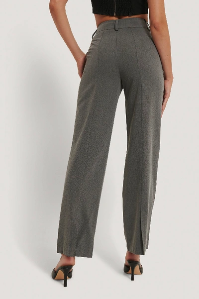 Back Slit Suit Pants Grey