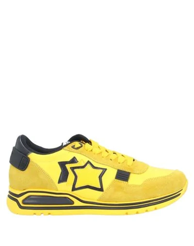 Shop Atlantic Stars Woman Sneakers Yellow Size 7 Soft Leather