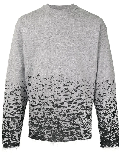 Shop John Elliott Burnout Mock-neck Sweatshirt In Grey