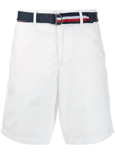 Shop Tommy Hilfiger Brooklyn Belted Cotton Shorts In White
