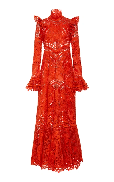 Shop Zimmermann Brightside Palm Gown In Red