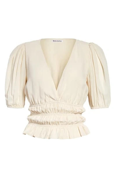 Shop Reformation Josie Top In Cream