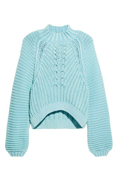 Free People Sweetheart Mock Neck Sweater In Blue | ModeSens