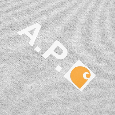 Shop Apc A.p.c. X Carhartt Wip Fire Logo Tee In Grey