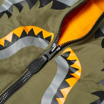 Shop A Bathing Ape Shark Bomber Jacket In Green