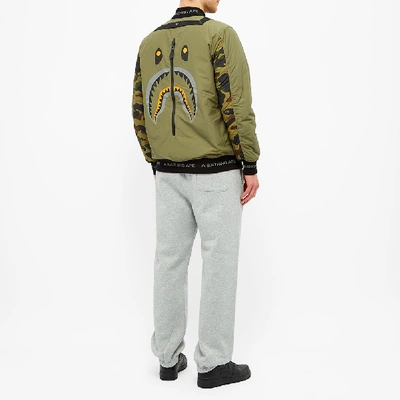 Shop A Bathing Ape Shark Bomber Jacket In Green