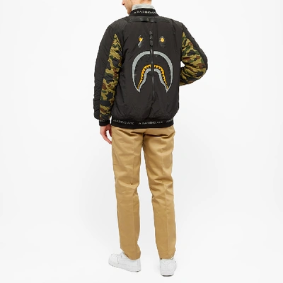 Shop A Bathing Ape Shark Bomber Jacket In Black