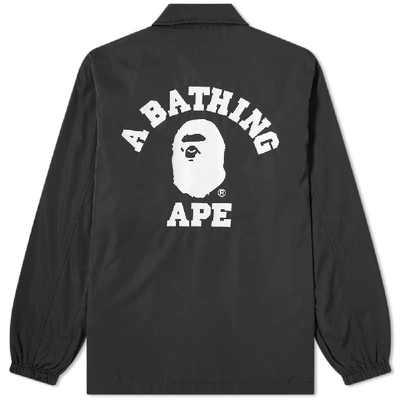 Shop A Bathing Ape College Coach Jacket In Black