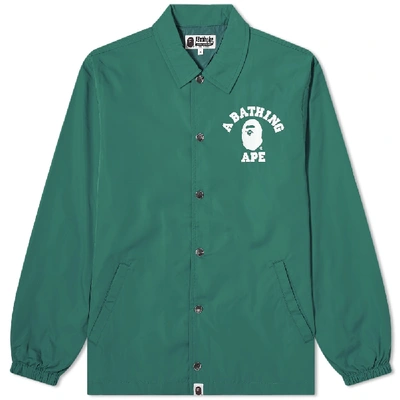 Shop A Bathing Ape College Coach Jacket In Green