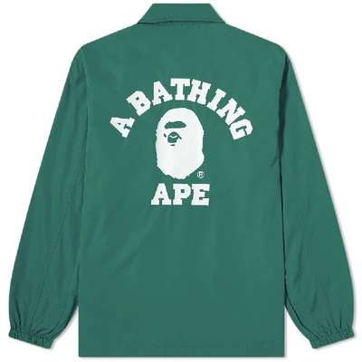 Shop A Bathing Ape College Coach Jacket In Green