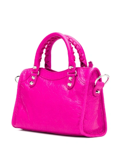 Shop Balenciaga Mini City Leather Bag In Violet