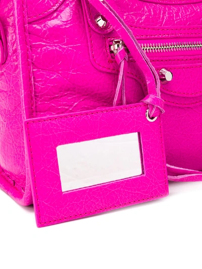 Shop Balenciaga Mini City Leather Bag In Violet
