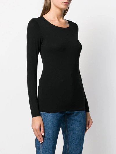 Shop Majestic Crewneck Sweater In Black