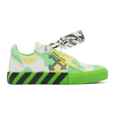 Shop Off-white White And Green Vulcanized Low Sneakers In Green/yello