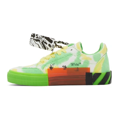Shop Off-white White And Green Vulcanized Low Sneakers In Green/yello