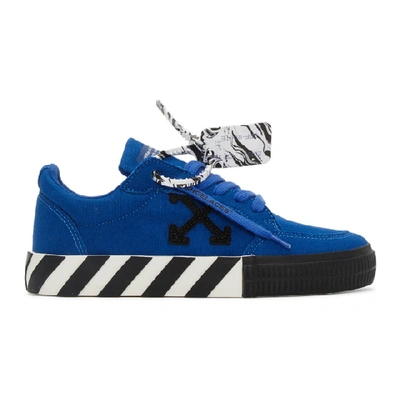 Shop Off-white Blue And Black Vulcanized Low Sneakers In Blue/black