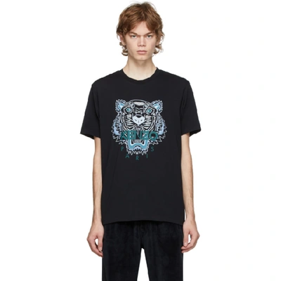Shop Kenzo Black Tiger T-shirt In 99 Black