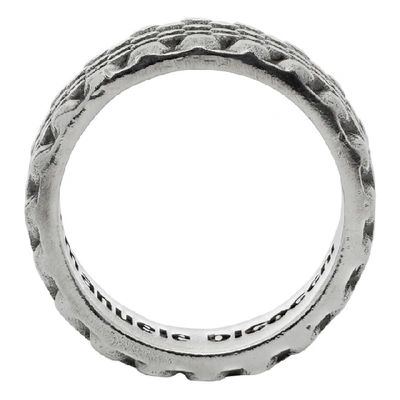 Shop Emanuele Bicocchi Silver Decorated Band Ring