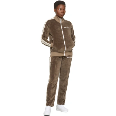 Shop Palm Angels Brown Chenille Track Jacket In Dark Brown