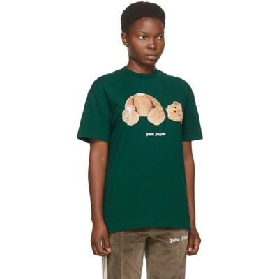 Shop Palm Angels Green Bear T-shirt In Forest Gree